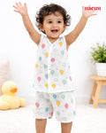 Muslin Sleeveless Jabla & Shorts Set - Cheerful Balloons Assorted set