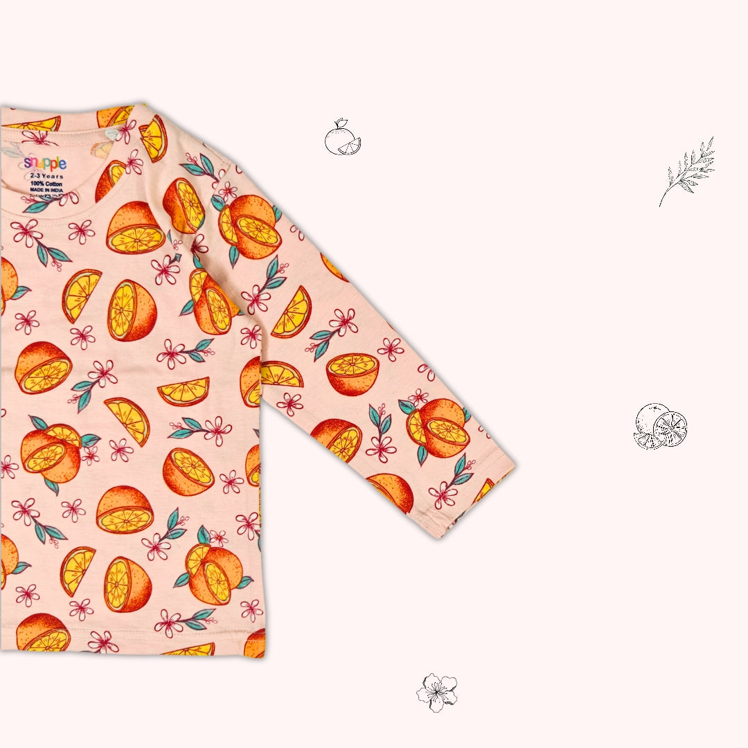 Night Dress for Childrens - Night Dress Kidswear - Orange