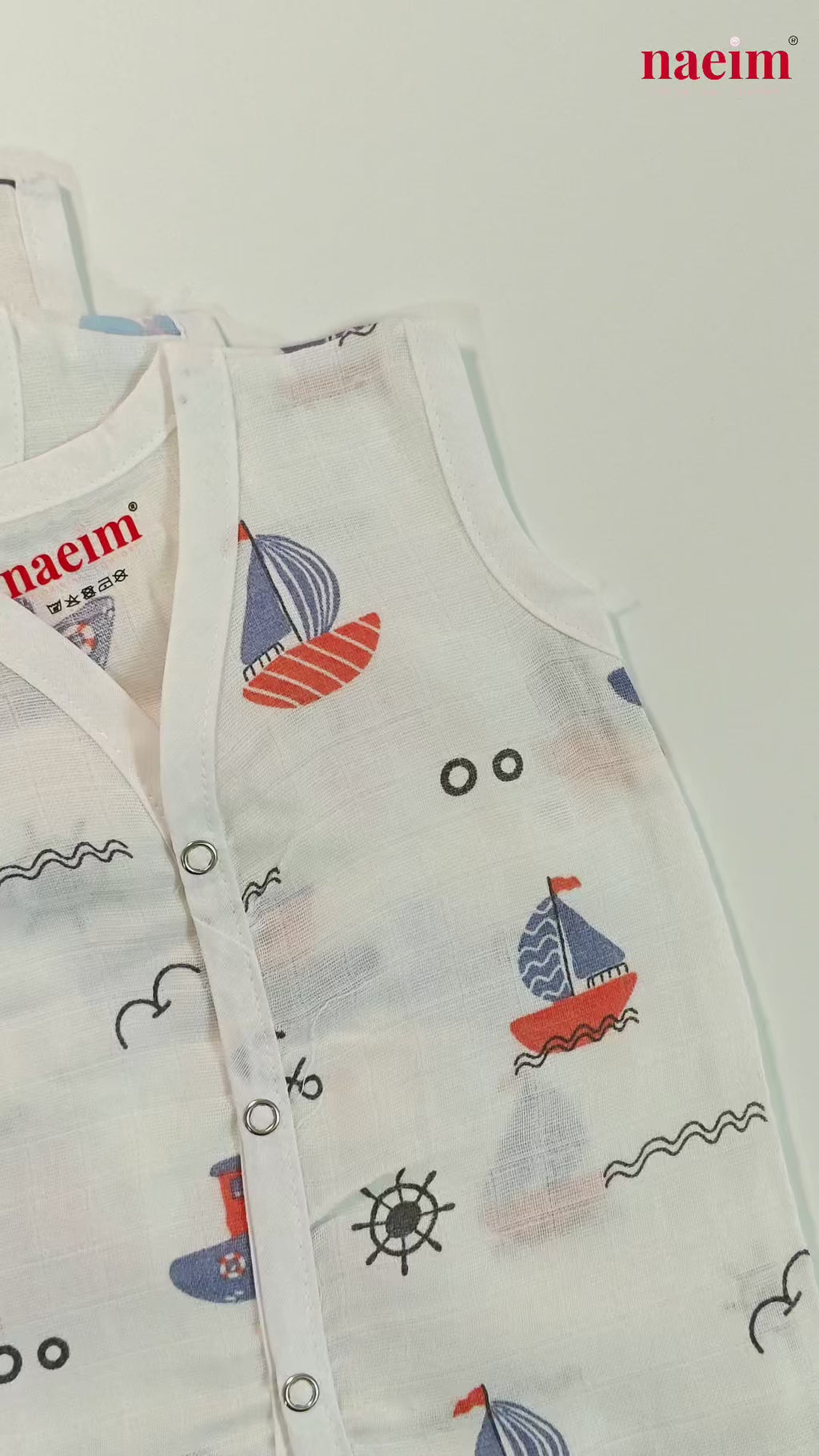 Naeim Pack of 3 Premium Muslin Sleeveless Jablas