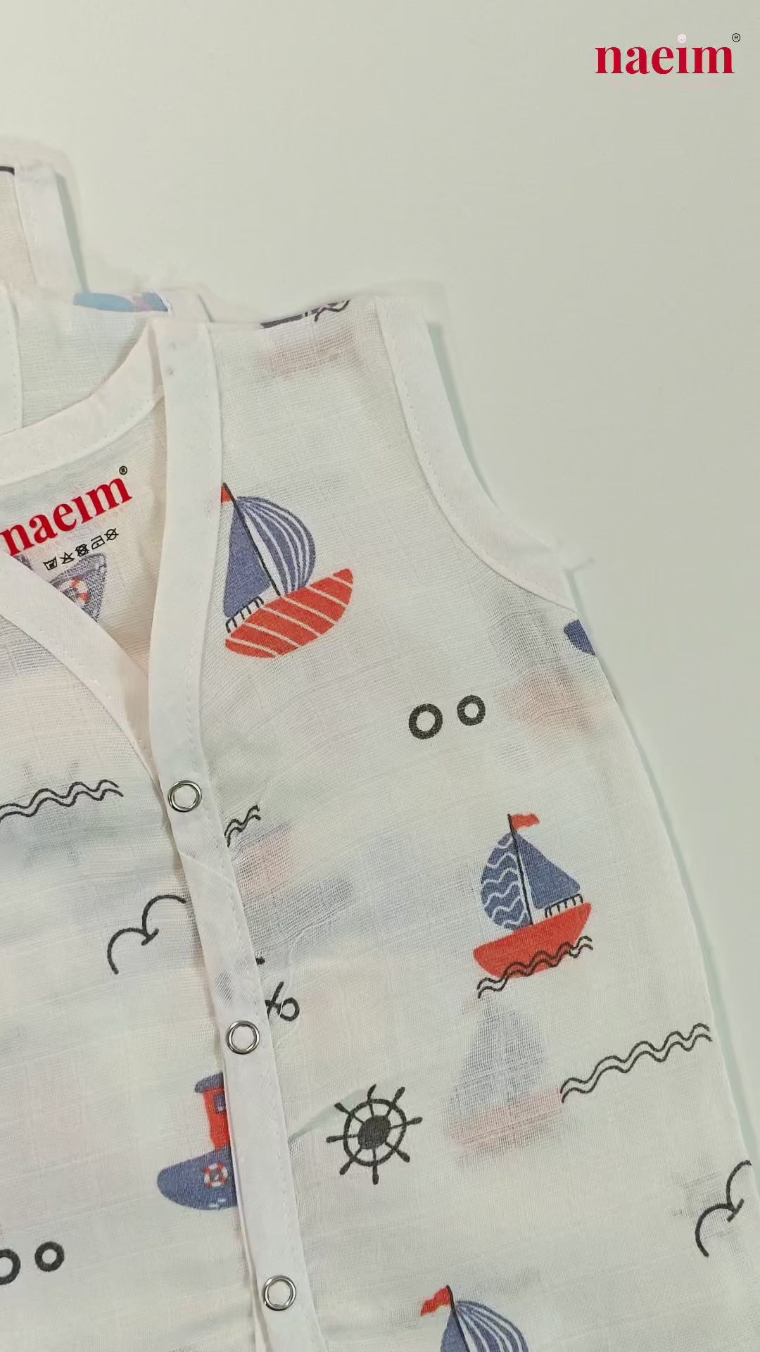 Naeim Pack of 3 Premium Muslin Sleeveless Jablas