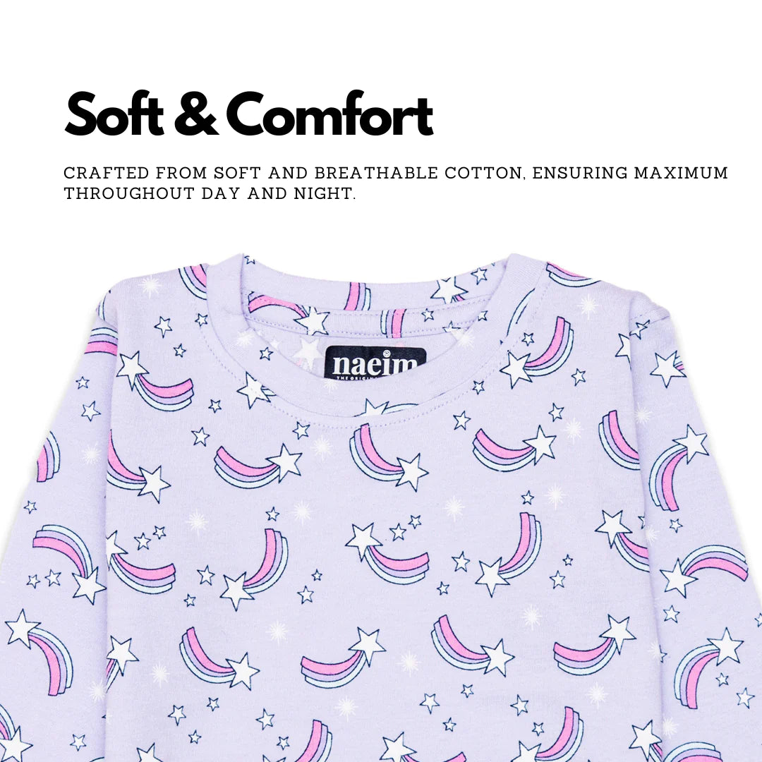 Night Dress for Childrens - Night Dress Kidswear - Violet